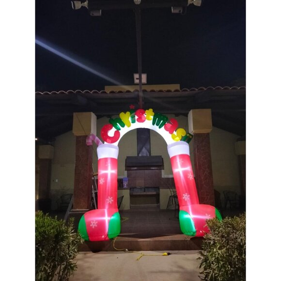🆕10FT Christmas Inflatable Merry Christmas Arch Blow Up Yard Outdoor Decoration - Picture 1 of 7